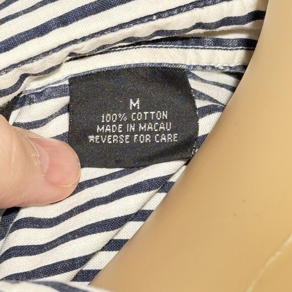 Vtg Mickey Unlimited Disney Stripe Denim Shirt Women’s Medium Button Up EUC - Picture 10 of 11